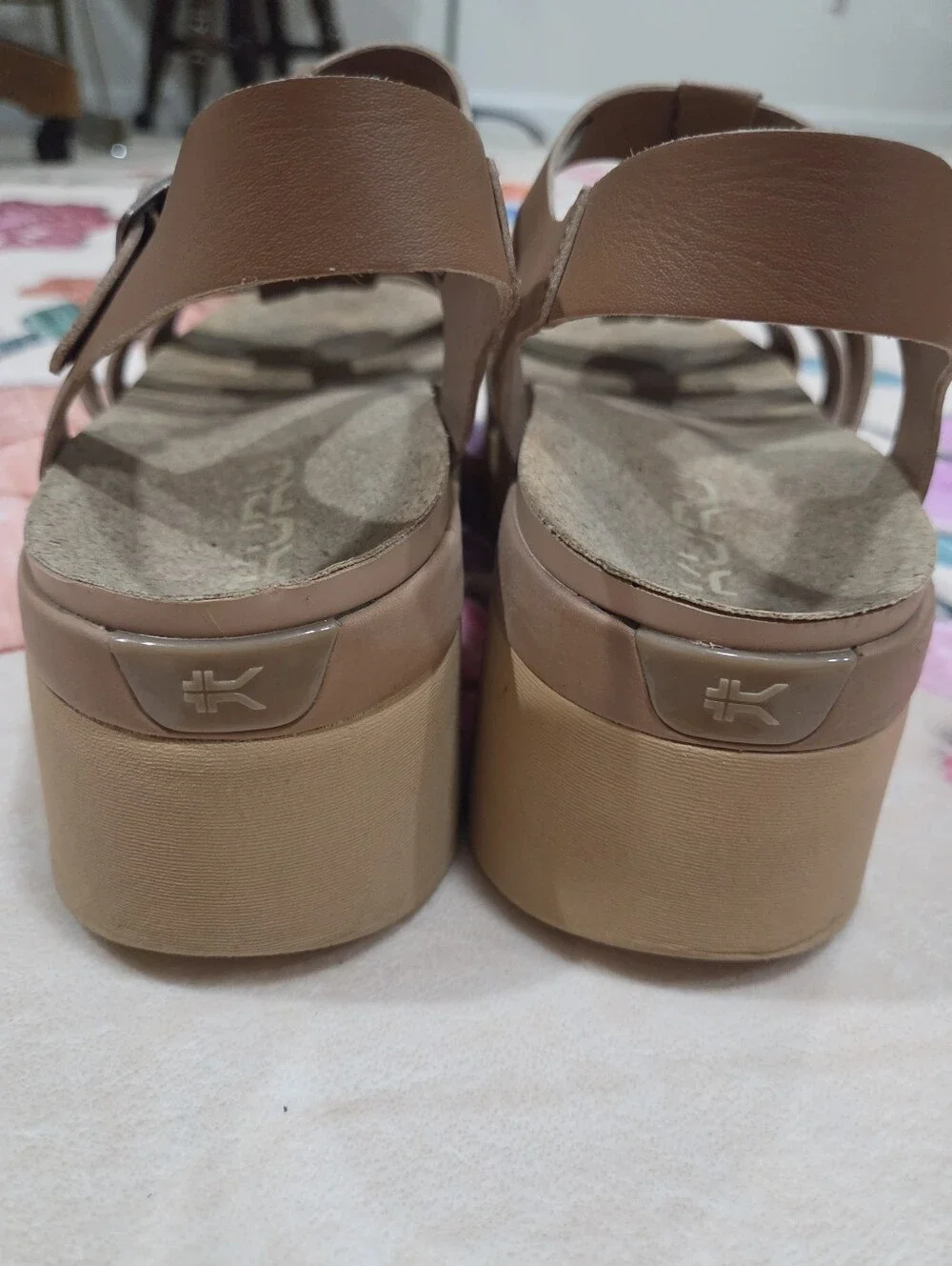 Kuru LOMA Jarvi Platform Sandals Toffee Sand Size 10